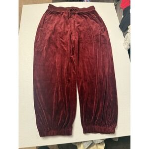 Akademiks Y2K Men's burgundy Velour Sweatpants Baggy Size 4xl Drawstring Waist